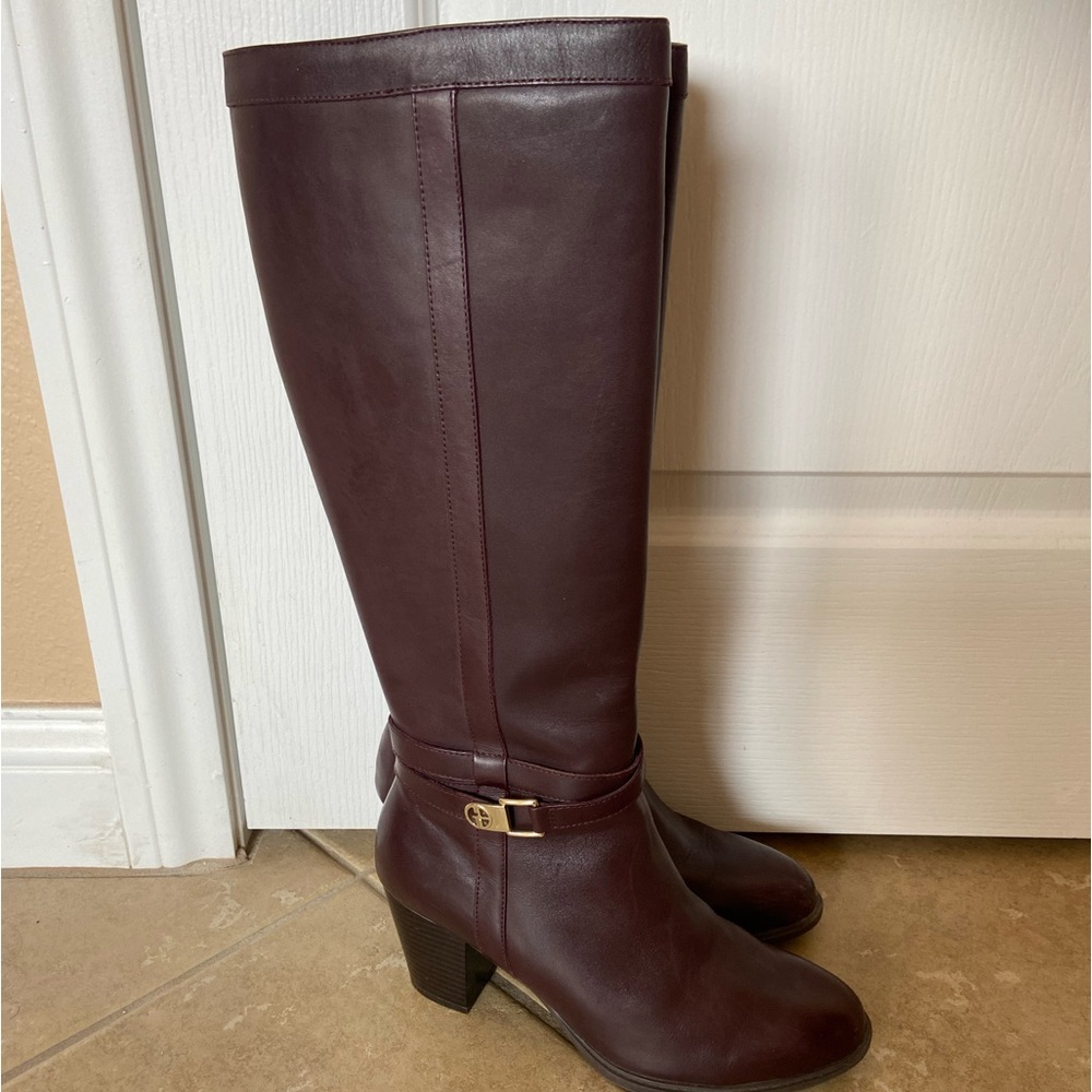 Gianni Bernin kneehigh boots mahogany brown (dark brown w/ purplish hue) size 10
